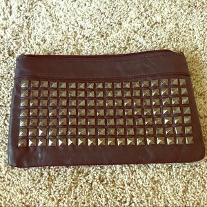Studded faux leather clutch/purse
